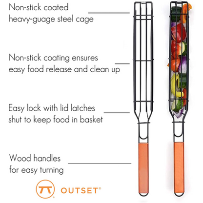 HASHBROWN'S 2pcs BBQ Basket with Wooden Handle - Image 5