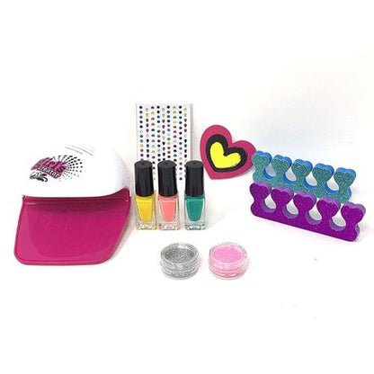 Glam Salon Fun Nail Polish Dryer Kit Girls Manicure Pedicure Glitter Set - Image 2