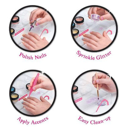 Glam Salon Fun Nail Polish Dryer Kit Girls Manicure Pedicure Glitter Set - Image 3