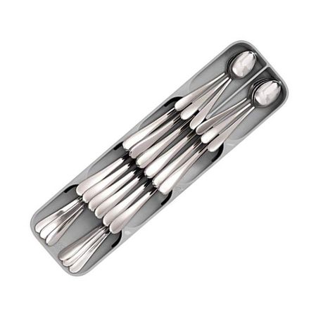 Smart Kitchen Cutlery Drawer Organizer Spoon Fork Storage Tray-Grey - Image 4