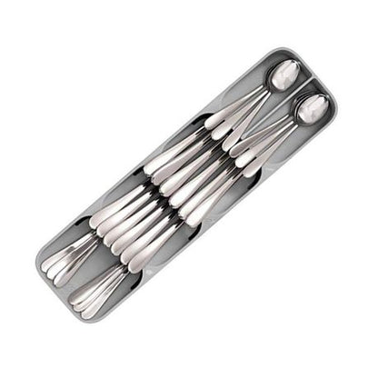 Smart Kitchen Cutlery Drawer Organizer Spoon Fork Storage Tray-Grey - Image 4