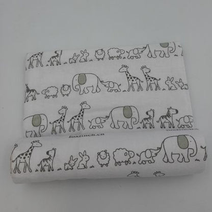Baby Receiver Blanket - 4 Pack - Cotton Flannel - White and Grey - Image 2