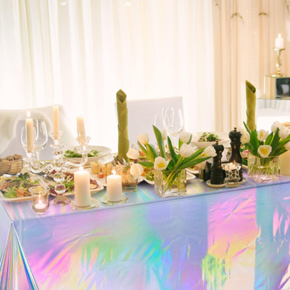 HASHBROWN'S Rectangular Iridescent Holographic Tablecloth - Image 4