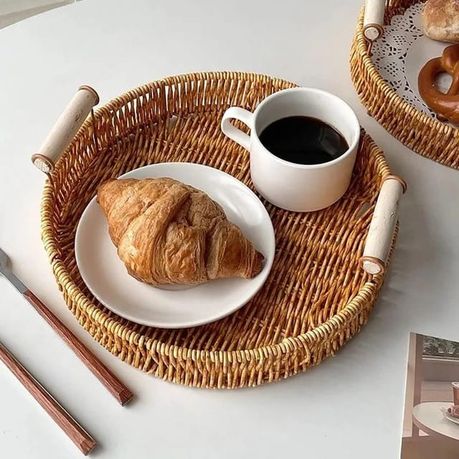 3 Piece Baskets for Coffee Table and Decorative Serving of Vegetables and Snacks - Image 2