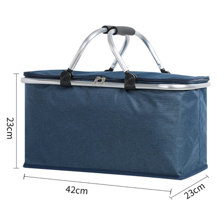 Foldable Foil Insulated Picnic Basket Food Beverage Carrier Bag Cooler Bag - Image 5