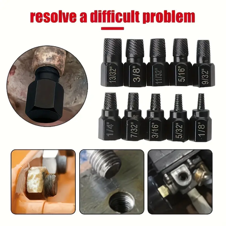 Hashbrown's 10 Pieces Metal Nut Removal Tool Set - Image 7