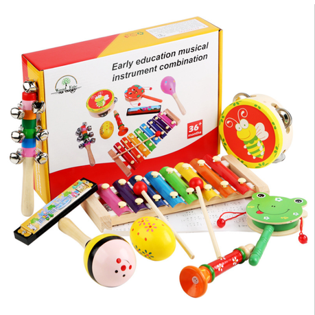 Wooden Frame Educational Musical Instrument Toy - 8 Pieces