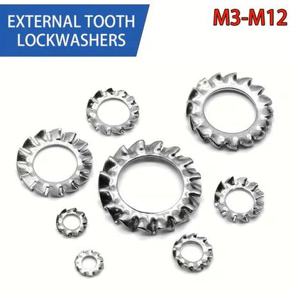 HB 160pcs Stainless Steel External Toothed Locking Washers - Image 6