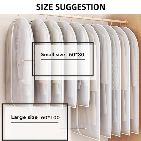 10 Garment Bags Clear Hanging Clothes Covers Coat Suit Dress Dust-proof Bag - Image 3