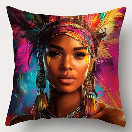 African Tribal Women's Pillow Covers - Image 5