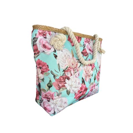 Printed Cotton Road Beach Bag - Image 6