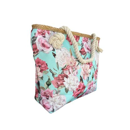 Printed Cotton Road Beach Bag - Image 6
