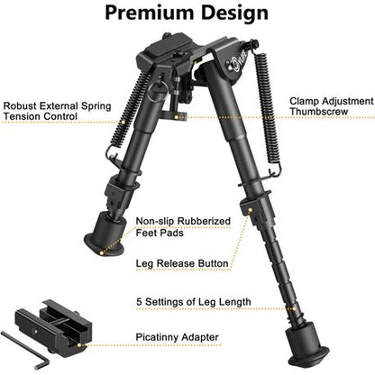 6-9 Inches Bipod Picatinny Bipod with Adapter - Image 3