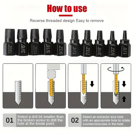 Hashbrown's 10 Pieces Metal Nut Removal Tool Set - Image 4