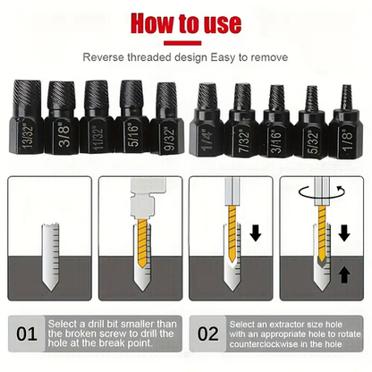Hashbrown's 10 Pieces Metal Nut Removal Tool Set - Image 4
