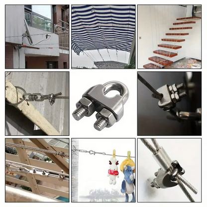 Hashbrowns 10-Piece Durable 304 Stainless Steel Cable Clamps - Image 6