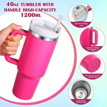 1.2L Tumbler with Handle Straw Lid, Stainless Steel Travel Mug - Image 35
