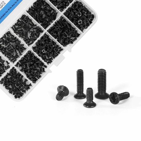 Tool DIY Zinc Plated Carbon Steel Flat Head Machine Computer Screw 500 Pieces - Image 2