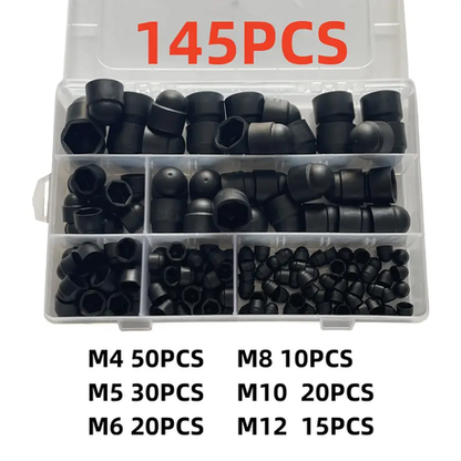 HB Set of 145 Nylon Hex Nuts and Bolt Caps M4-M12 - Image 4