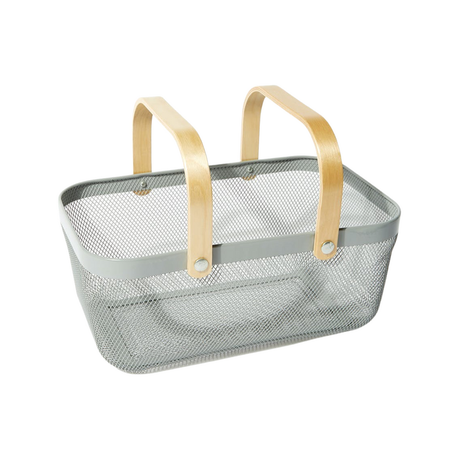 Large TRENDZ Vegetable wire basket with wooden handle - Image 4