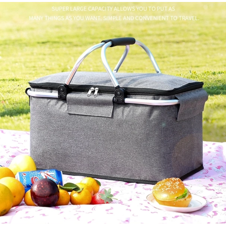 Foldable Foil Insulated Picnic Basket Food Beverage Carrier Bag Cooler Bag - Image 9