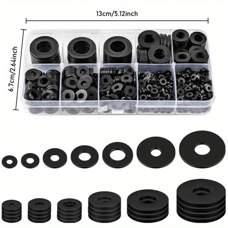 HB 350 pcs Black Nylon Washer Kit - Image 4