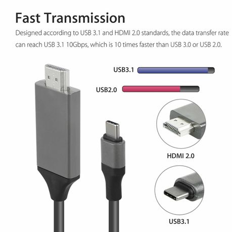 USB-C Type-c to HDMI 2.0 Cable 4K HDMI Cable - Image 4