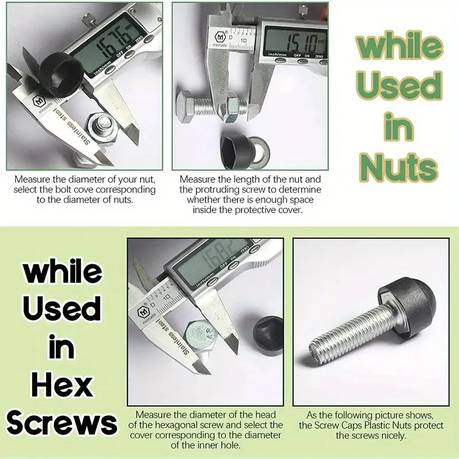 HB Set of 145 Nylon Hex Nuts and Bolt Caps M4-M12 - Image 6