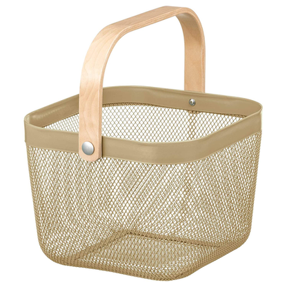 Mesh Storage Basket with Wooden Handle - Small - Image 3