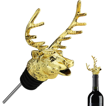 HASHBROWN Zinc Alloy Deer Head Wine Pourer - Silver - Image 4