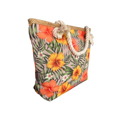 Printed Cotton Road Beach Bag - Image 12