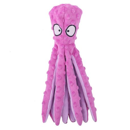 Octopus Plush Dog Chew Toy No Stuffing Puppy Teething Interactive - Image 16