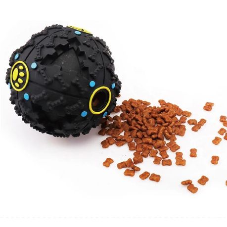 Pet Shrieking Sound Leakage Ball Teeth Bite Treat Dispensing Chew Toy - Black - Image 7
