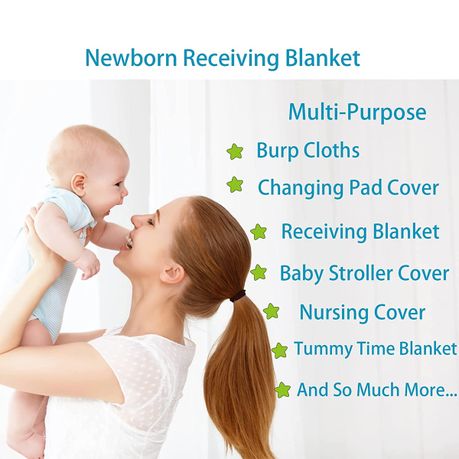 5 Piece Soft Infant Unisex Baby Nursery Swaddle Muslin Receiving Blankets - Image 4
