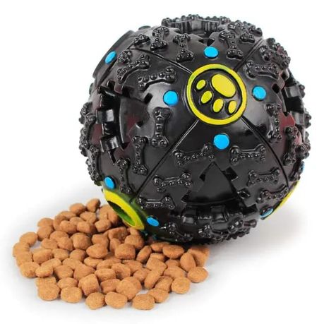 Pet Shrieking Sound Leakage Ball Teeth Bite Treat Dispensing Chew Toy - Black - Image 8