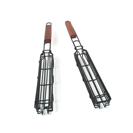 HASHBROWN'S 2pcs BBQ Basket with Wooden Handle