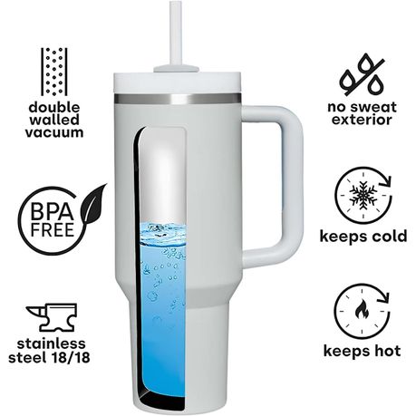 1.2L Tumbler with Handle Straw Lid, Stainless Steel Travel Mug - Image 32