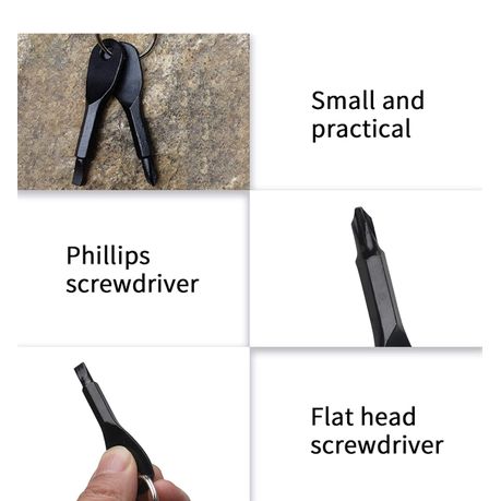 Mini Screw Driver Key Ring - Black - Image 4
