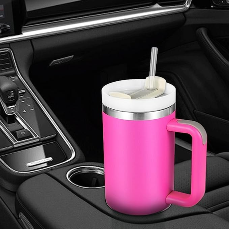 1.2L Tumbler with Handle Straw Lid, Stainless Steel Travel Mug - Image 37