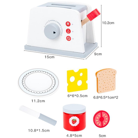 Mini Kitchen Bread Maker Wooden Toys for Kids - Image 2