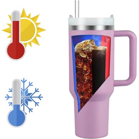 1.2L Tumbler with Handle Straw Lid, Stainless Steel Travel Mug - Image 52
