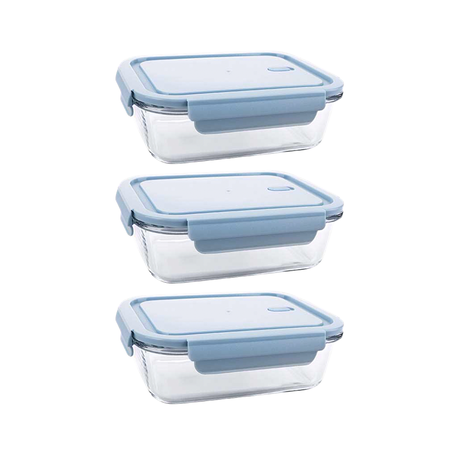 Leak-Proof Glass Food Containers - 680ml - 3 Pack