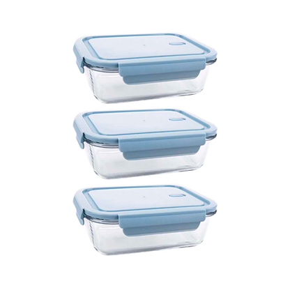 Leak-Proof Glass Food Containers - 680ml - 3 Pack