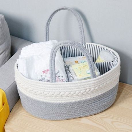 Cotton Rope Diaper Caddy Storage Basket - Image 2
