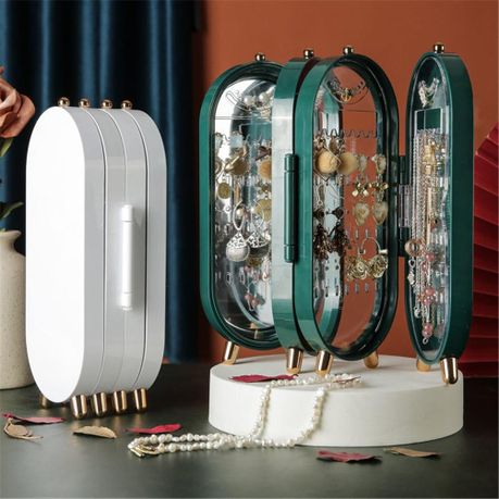 4-Tier Foldable Jewellery Display Storage Box Holder With Mirror - Image 9