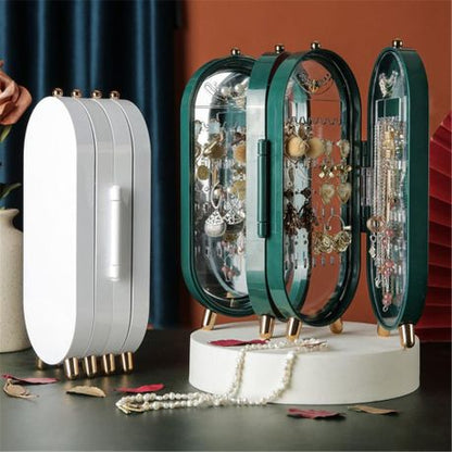 4-Tier Foldable Jewellery Display Storage Box Holder With Mirror - Image 9
