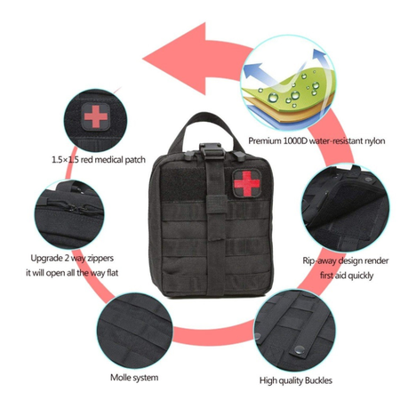 First-Aid Kit Waterproof Tactical Medical Bag Waist Pouch - Image 3