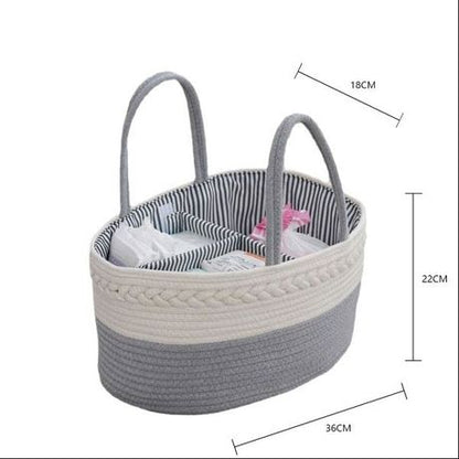 Cotton Rope Diaper Caddy Storage Basket - Image 5