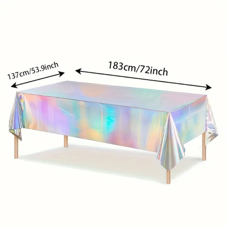 HASHBROWN'S Rectangular Iridescent Holographic Tablecloth - Image 3