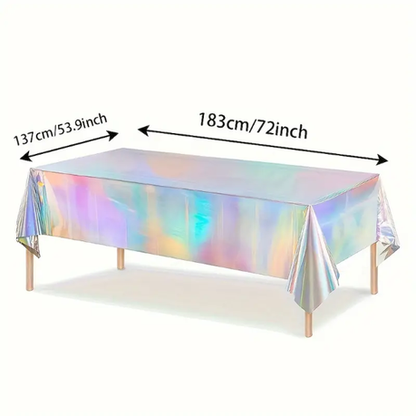 HASHBROWN'S Rectangular Iridescent Holographic Tablecloth - Image 3